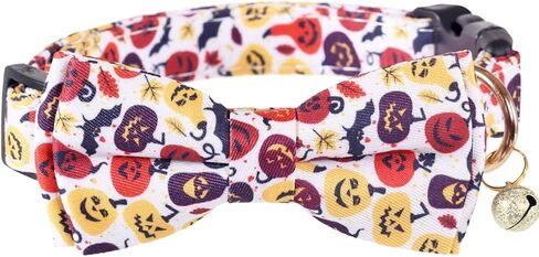 طوق الكلب في عيد الشكر مع عباد الشمس وجرس الخريف، أطواق الحيوانات الأليفة القابلة للتعديل للكلاب (اليقطين، صغير) in Kuwait