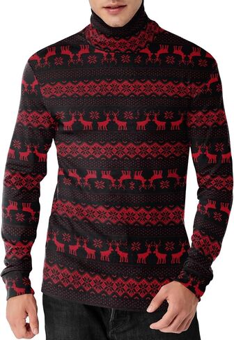 LE VONFORT Mens Turtleneck Long Sleeve T Shirts Slim Fit Thermal Undershirt Lightweight Pullover in Saudi Arabia