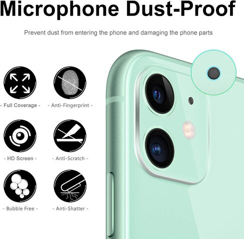 (عبوتان) واقي عدسة كاميرا iPhone 11، غطاء شاشة عدسة كاميرا من الزجاج المقوى BASE MALL مقاوم للغبار 9H لهاتف iPhone 11 6.1 بوصة، مضاد للخدش، ومضاد للكسر (أخضر) in Saudi Arabia