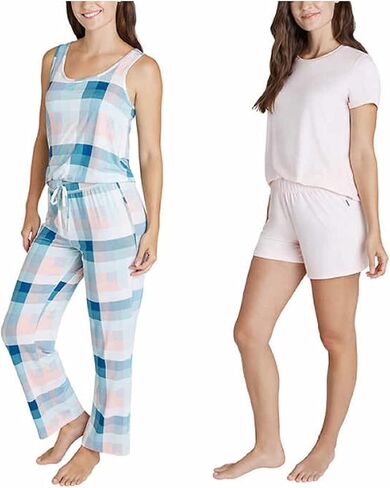 Eddie Bauer Women 4-Piece Pajama Set (as1, alpha, m, regular, regular, Orchid) in Saudi Arabia