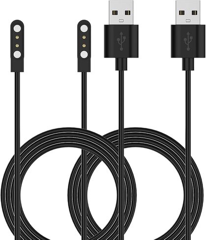 RuenTech Compatible with AOLON Curve Smart Watch Charger, 3.3FT Replacement Charing Cable Magnetic Charger for Aolon Curve 2.01" Smart Watch (Black&Black) in Kuwait