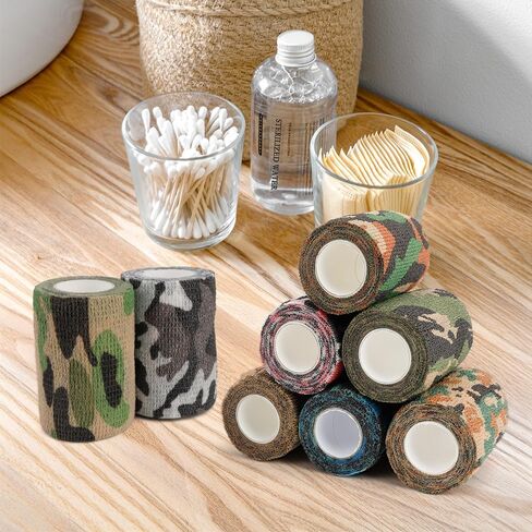 Self Adhesive Bandage Wrap, 8 Pack Bandage Wrap, 3" X 5 Yards Vet Wrap, Elastic Bandage Wrap, Vet Wrap for Horses, Dogs, Pets, Breathable Tape Bandage Cohesive Bandage Wrap for Sports, Wrist, Swelling in Saudi Arabia