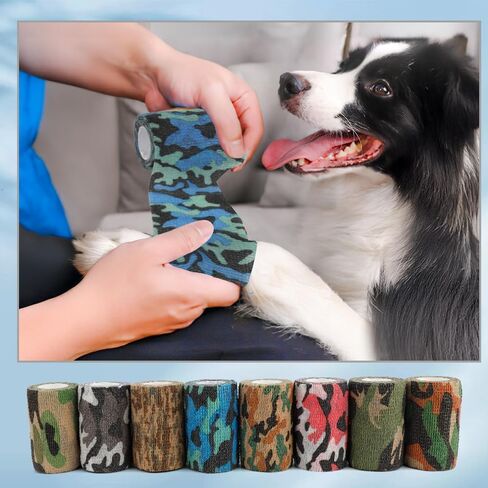 Self Adhesive Bandage Wrap, 8 Pack Bandage Wrap, 3" X 5 Yards Vet Wrap, Elastic Bandage Wrap, Vet Wrap for Horses, Dogs, Pets, Breathable Tape Bandage Cohesive Bandage Wrap for Sports, Wrist, Swelling in Saudi Arabia