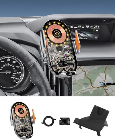 حامل هاتف خلوي لـ Forester 2019-2024، حامل هاتف لشاحن سيارة Forester اللاسلكي، حامل هاتف بفتحة تهوية بقدرة 15 وات مع كابل USB-C in Kuwait