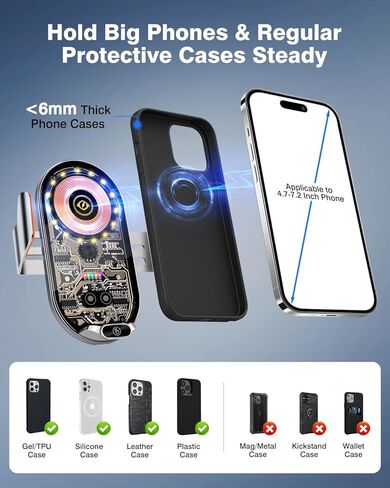 حامل هاتف خلوي لـ Forester 2019-2024، حامل هاتف لشاحن سيارة Forester اللاسلكي، حامل هاتف بفتحة تهوية بقدرة 15 وات مع كابل USB-C in Kuwait