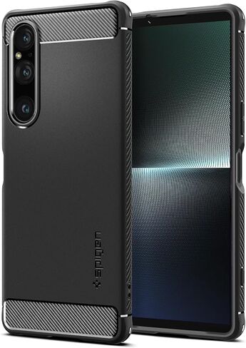 Spigen Rugged Armor Designed for Xperia 1 V Case (2023) - Matte Black in Saudi Arabia