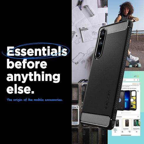 Spigen Rugged Armor Designed for Xperia 1 V Case (2023) - Matte Black in Saudi Arabia