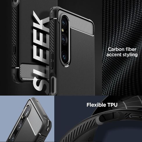 Spigen Rugged Armor Designed for Xperia 1 V Case (2023) - Matte Black in Saudi Arabia