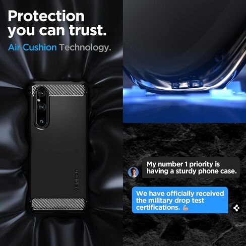 Spigen Rugged Armor Designed for Xperia 1 V Case (2023) - Matte Black in Saudi Arabia