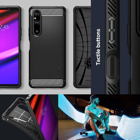 Spigen Rugged Armor Designed for Xperia 1 V Case (2023) - Matte Black in Saudi Arabia