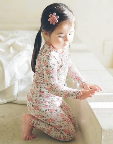 VAENAIT BABY الرضع الصغار الأولاد ملابس نوم مشروط بأكمام طويلة بيجامات Pjs 4 قطع مجموعة ضلع متماسكة أزرق + كاكي M in Kuwait