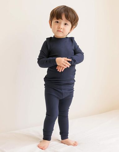 VAENAIT BABY الرضع الصغار الأولاد ملابس نوم مشروط بأكمام طويلة بيجامات Pjs 4 قطع مجموعة ضلع متماسكة أزرق + كاكي M in Kuwait