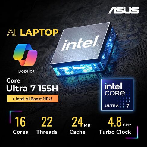 ASUS 2024 Vivobook 15 AI Laptop, 15.6" OLED Displa, Core Ultra 7 155H (>i7-13700H), NVIDIA GeForce RTX 3050, Copilot PC, Backlit Keyboard, Dolby Atmos, Windows 11 Home, Grey(24GB DDR5 RAM | 1TB SSD) in Saudi Arabia