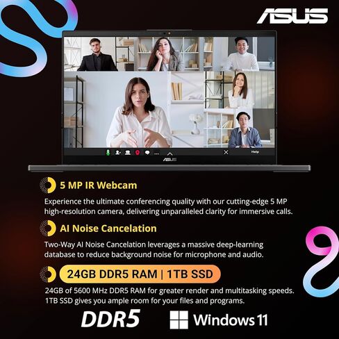 ASUS 2024 Vivobook 15 AI Laptop, 15.6" OLED Displa, Core Ultra 7 155H (>i7-13700H), NVIDIA GeForce RTX 3050, Copilot PC, Backlit Keyboard, Dolby Atmos, Windows 11 Home, Grey(24GB DDR5 RAM | 1TB SSD) in Saudi Arabia