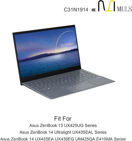 استبدال بطارية الكمبيوتر المحمول MULS C31N1914 لجهاز Asus ZenBook 13 UX425UG ZenBook 14 Ultralight UX435EAL ZenBook 14 UX435EA UX435EG UM425QA E410MA UX435EAL-1WIPS511 Series 0B200-03730100 63Wh 11.61V in Saudi Arabia