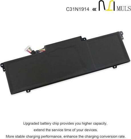 استبدال بطارية الكمبيوتر المحمول MULS C31N1914 لجهاز Asus ZenBook 13 UX425UG ZenBook 14 Ultralight UX435EAL ZenBook 14 UX435EA UX435EG UM425QA E410MA UX435EAL-1WIPS511 Series 0B200-03730100 63Wh 11.61V in Saudi Arabia