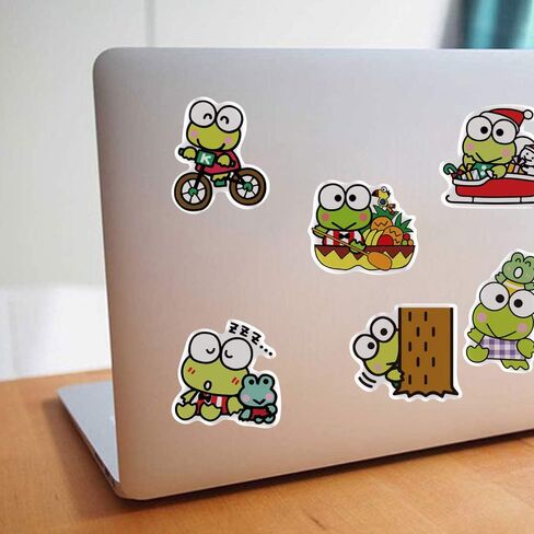 100pcs Keroppi Stickers for Water Bottles Laptop Phone Case Guitar Skateboard Notebook Scrapbook Decor,Waterproof Vinyl Cute Kawaii Frog Decals for Kids Teens Adults in Saudi Arabia