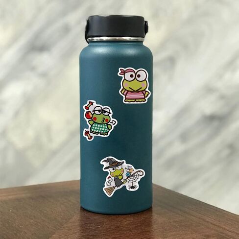 100pcs Keroppi Stickers for Water Bottles Laptop Phone Case Guitar Skateboard Notebook Scrapbook Decor,Waterproof Vinyl Cute Kawaii Frog Decals for Kids Teens Adults in Saudi Arabia
