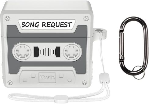 Case Compatible with AirPods 4 with Active Noise Cancellation with Keychain & Lanyard, Cartoon Funny Cassette Tape Design Soft Silicone Case for Men Women in Saudi Arabia
