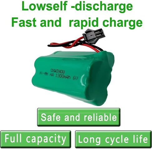 6V 1300mAh Ni-MH AA Rechargeable Battery Pack with SM 2P Plug for Toys, Lighting and Electric Tools SMP AA5SW Outdoor Motion Light (1-Pack) in Saudi Arabia