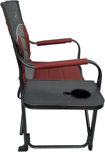 XL Directors Chair with Foldable Side Table, Heavy Duty Camp Chair supports 400 Lbs, Oversize Outdoor Folding Seat with High Back and Padded Armrests for Lawn, Beach, Tailgating, Sports (Blue Plaid) in Kuwait