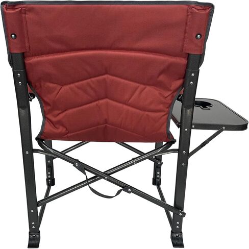 XL Directors Chair with Foldable Side Table, Heavy Duty Camp Chair supports 400 Lbs, Oversize Outdoor Folding Seat with High Back and Padded Armrests for Lawn, Beach, Tailgating, Sports (Blue Plaid) in Kuwait