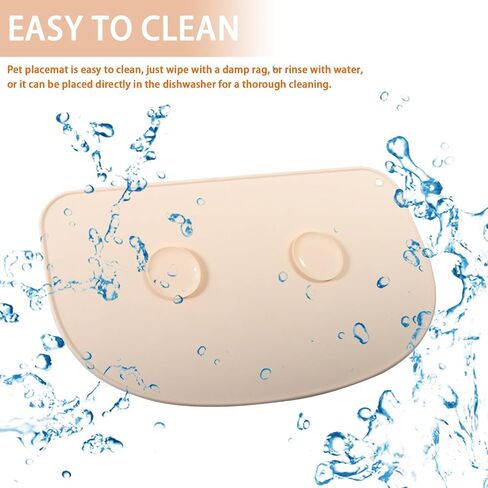 Large Silicone Pet Food Mat - Cat Dog Bowl Yellow Feeding Placemat with Double Suction Cup High Edges Waterproof Non Slip Mat Dog Mat for Food and Water （Small Medium Big Pet Feeding Mat） in Saudi Arabia