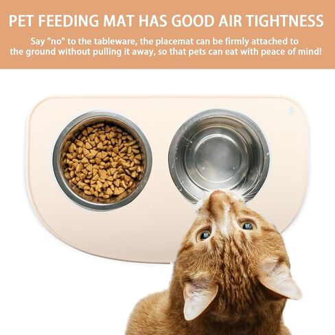 Large Silicone Pet Food Mat - Cat Dog Bowl Yellow Feeding Placemat with Double Suction Cup High Edges Waterproof Non Slip Mat Dog Mat for Food and Water （Small Medium Big Pet Feeding Mat） in Saudi Arabia