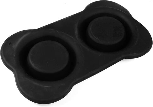 Lifepul(TM Dog Bowls الفولاذ المقاوم للصدأ أطباق مزدوجة للكلاب والقطط والحيوانات الأليفة الصغيرة مع حصيرة سيليكون مضادة للانسكاب وغير قابلة للانزلاق، أسود 24 أونصة in Saudi Arabia