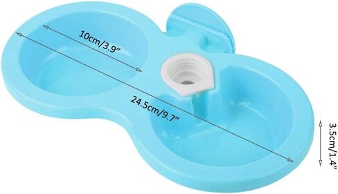 Double Pet Cat Dog Puppy Bowls 9.7 x 3.9 x 1.4in Colorful PP Hanging Pet Food Water Feeder for Crate Cage Small(Blue) in Saudi Arabia