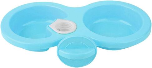 Double Pet Cat Dog Puppy Bowls 9.7 x 3.9 x 1.4in Colorful PP Hanging Pet Food Water Feeder for Crate Cage Small(Blue) in Saudi Arabia
