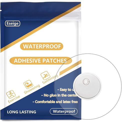 Eseige-Sensor Covers for Libre 2,3-50 Pack Waterproof Adhesive Patches - Latex Free and Transparent Tape to Protect The CGM in Kuwait