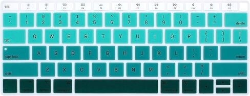 HRH Silicone Keyboard Cover Skin for MacBook Air 13 Inch 2018 Release A1932 with Retina Display and Touch ID USA Layout,Rainbow in Kuwait