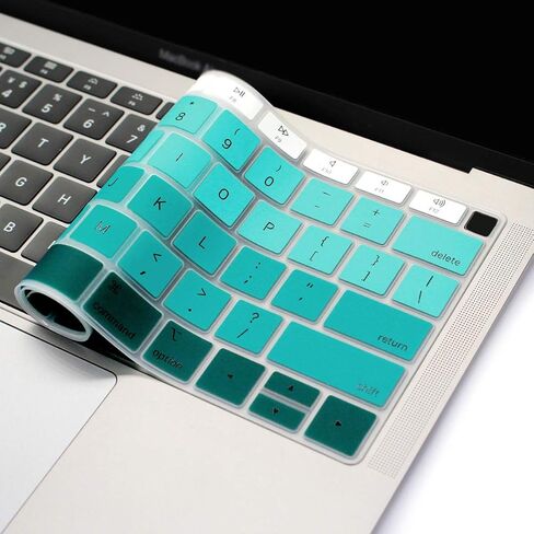 HRH Silicone Keyboard Cover Skin for MacBook Air 13 Inch 2018 Release A1932 with Retina Display and Touch ID USA Layout,Rainbow in Kuwait