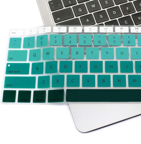 HRH Silicone Keyboard Cover Skin for MacBook Air 13 Inch 2018 Release A1932 with Retina Display and Touch ID USA Layout,Rainbow in Kuwait