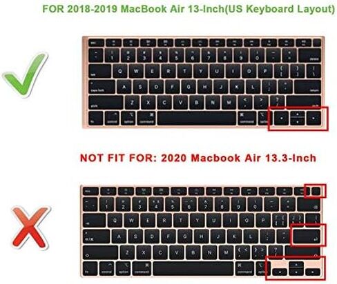 HRH Silicone Keyboard Cover Skin for MacBook Air 13 Inch 2018 Release A1932 with Retina Display and Touch ID USA Layout,Rainbow in Kuwait