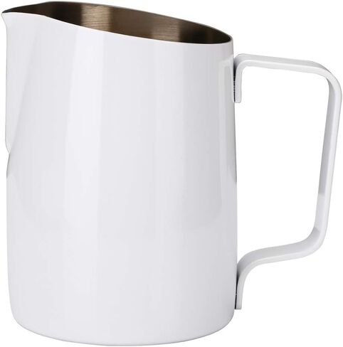 Espresso Steaming Pitcher, Espresso Milk Frothing Pitcher Stainless Steel, Coffee Latte Art Cup 14.2 OZ (420ml) Black in Saudi Arabia