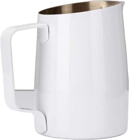 Espresso Steaming Pitcher, Espresso Milk Frothing Pitcher Stainless Steel, Coffee Latte Art Cup 14.2 OZ (420ml) Black in Saudi Arabia