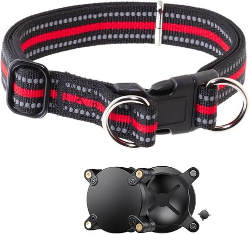Adjustable Reflective Nylon Dog Collar with Quick Release Buckle and 2 Loops for Medium Large Dogs（Red M） in Saudi Arabia