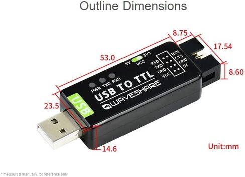 Industrial USB TO TTL Converter Board, with Original FT232RNL Better Stability&Compatibility, Embed Resettable Fuse ESD/IO Protection Diodes Compatible with Mac Linux Android WinCE Win7/8/8.1/10/11 in Kuwait