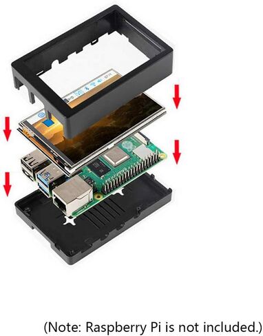 وحدة شاشة لمس TFT مقاس 3.5 بوصة بدقة 50 هرتز وشاشة LCD بدقة 320 × 480 مع حافظة ABS وقلم لمس ومروحة تبريد متوافقة مع Raspberry 4B Pi4 in Saudi Arabia