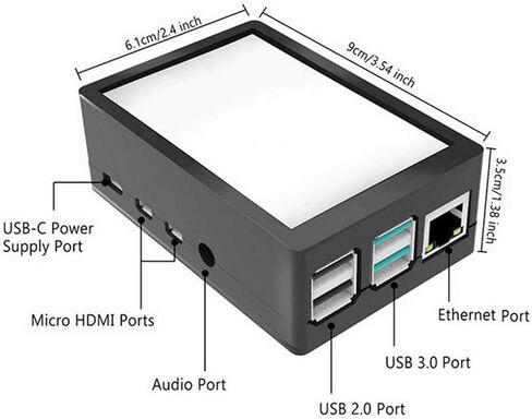 وحدة شاشة لمس TFT مقاس 3.5 بوصة بدقة 50 هرتز وشاشة LCD بدقة 320 × 480 مع حافظة ABS وقلم لمس ومروحة تبريد متوافقة مع Raspberry 4B Pi4 in Saudi Arabia