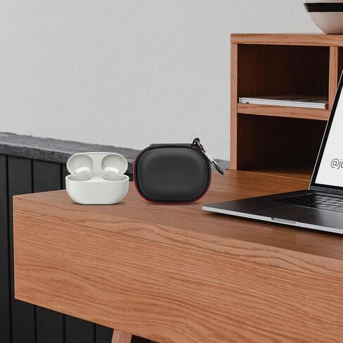 حقيبة حمل BOVKE لهاتف Sony WF-1000XM5 سماعات أذن بلوتوث لاسلكية بخاصية إلغاء الضوضاء، جيب إضافي لكابل الشحن وأطراف سماعات الأذن، أسود in Kuwait