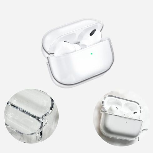 Airpods Pro (2022) (2nd Gen) حافظة صلبة مدرعة شفافة مع نظام مفصلي مضاد للفصل / لا يوجد اصفرار / متوافق مع الشحن اللاسلكي in Saudi Arabia