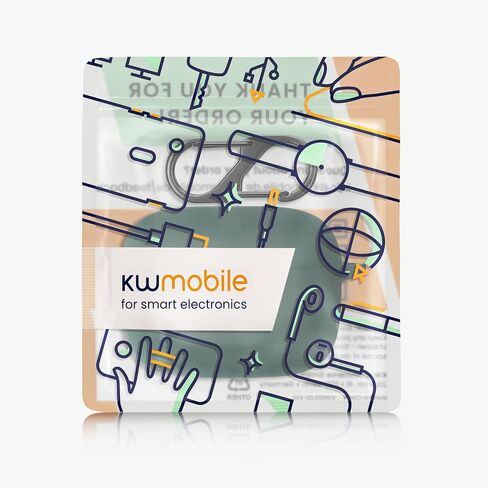 حافظة kwmobile متوافقة مع حافظة JBL Tune 230 NC TWS / T230NC - حامل غطاء سيليكون لسماعات الأذن - أخضر داكن in Saudi Arabia