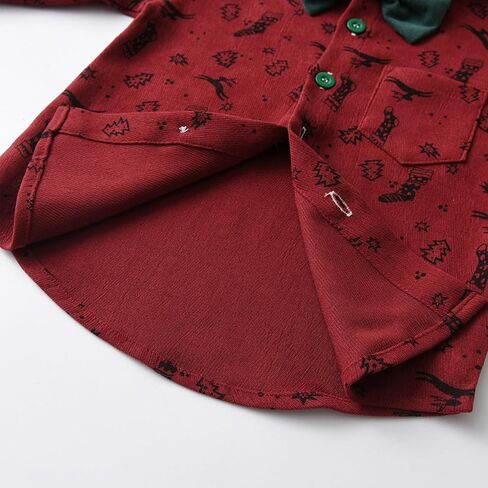 Baby Boy Christmas Outfit Toddlers Xmas 4PCS Bow-tie Shirt and Suspender Pants Gentleman Set in Saudi Arabia