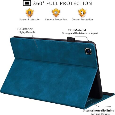 Lenovo Tab M8 / Tab M8 HD LTE / Smart Tab M8 / Tab M8 FHD Case 8.0 Inch Folio Stand Shell Cover Leather Card Holder Lenovo M8 TB-8505F TB-8505X TB-8505FS TB-8705F TB-8705N,Peacock Blue in Kuwait