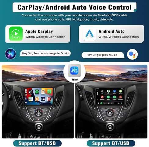 UNITOPSCI 2G+64G Android 13 ستيريو سيارة لشركة Hyundai Veloster 2011-2015 راديو لاسلكي Apple CarPlay Android Auto 9 بوصة شاشة لمس بلوتوث GPS ملاحة FM/RDS WiFi HiFi USB SWC+كاميرا احتياطية ميكروفون in Saudi Arabia