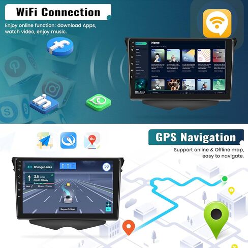 UNITOPSCI 2G+64G Android 13 ستيريو سيارة لشركة Hyundai Veloster 2011-2015 راديو لاسلكي Apple CarPlay Android Auto 9 بوصة شاشة لمس بلوتوث GPS ملاحة FM/RDS WiFi HiFi USB SWC+كاميرا احتياطية ميكروفون in Saudi Arabia