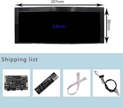 VSDISPLAY 7.8 بوصة 800x300 AA078AA01 500nit IPS شاشة LCD صغيرة واسعة ولوحة تحكم HDMI in Kuwait